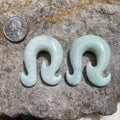 OOAK Jadeite Wave Hook Earrings – 1/2" (13mm)