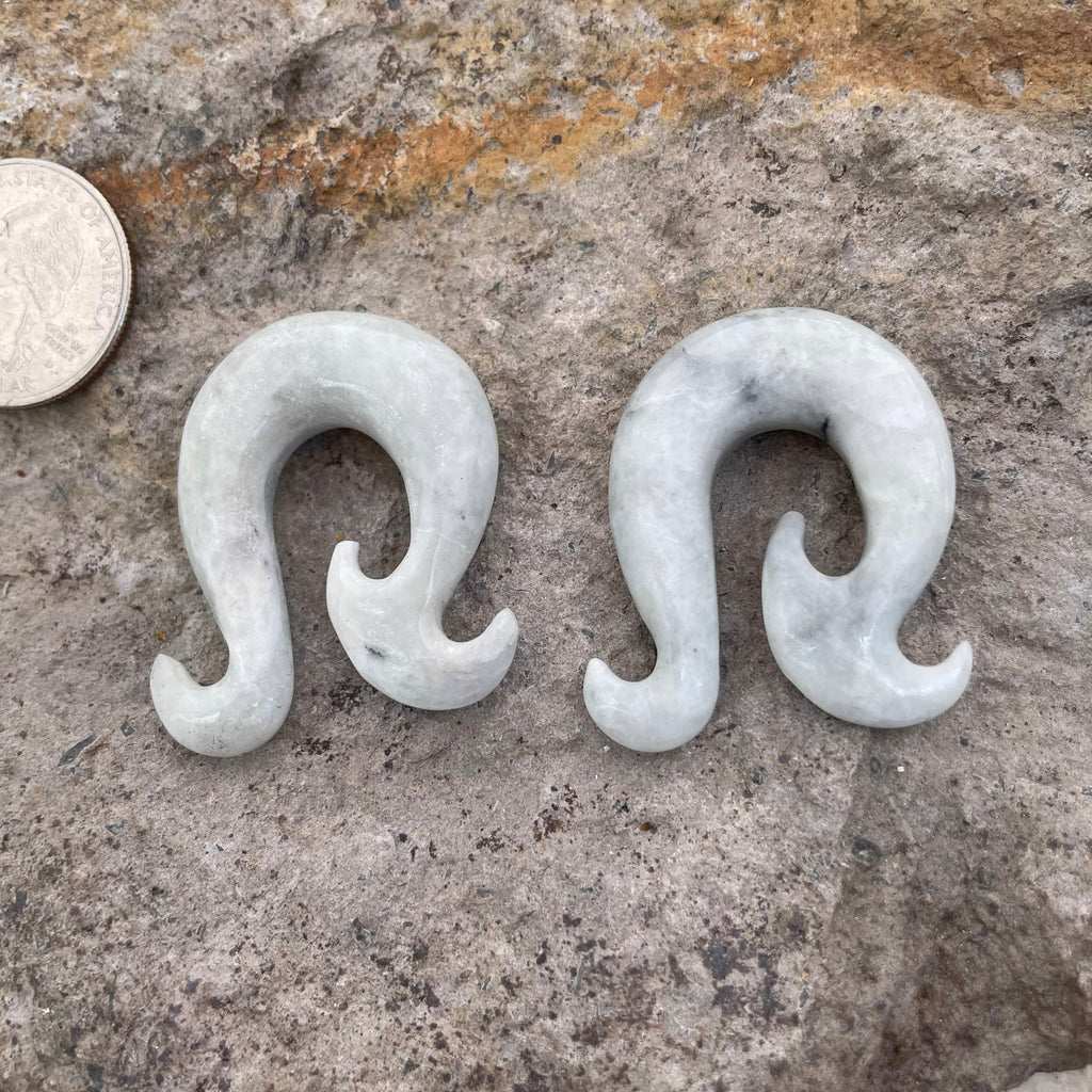 OOAK Jadeite Wave Hook Earrings – 00g (9.5mm)